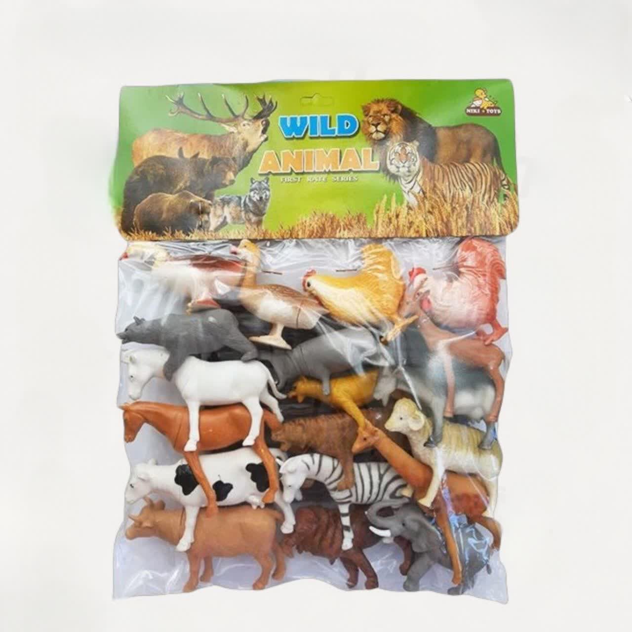 باغ وحش حیوانات وحشی و اهلی و پرندگان مجموعه 19 عددی آیتم 19-50